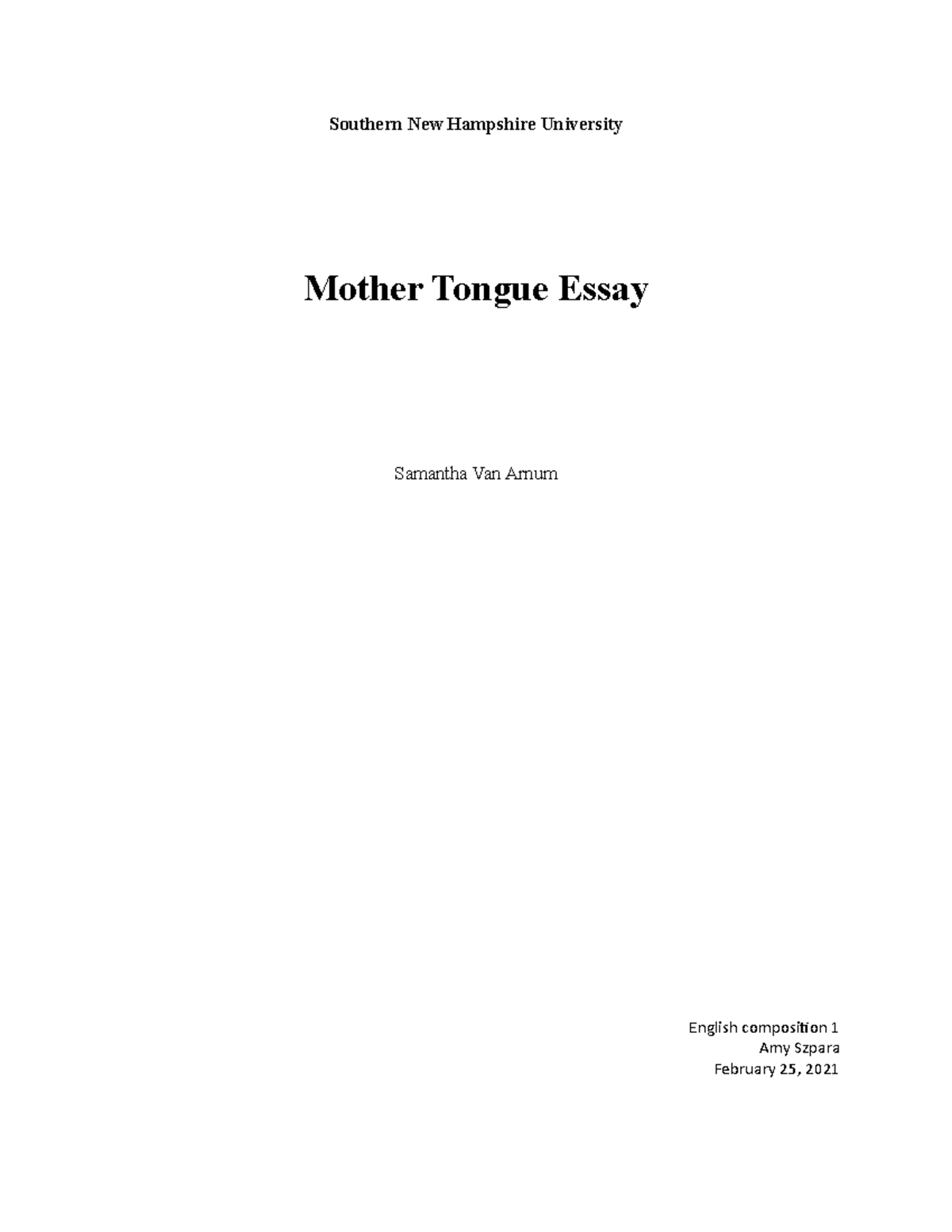 mother tongue essay titles