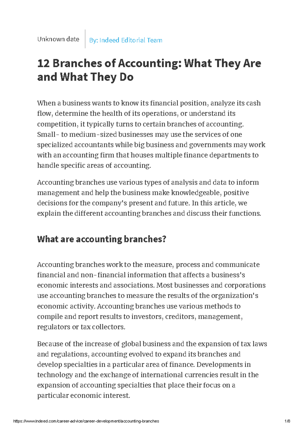 12 Branches of Accounting branches of accounting accounting branches