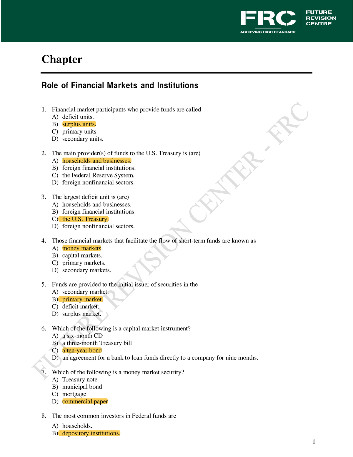 Test-Bank-MCQs - Mcq Môn Lý Thuyết Tài Chính - Chapter Role Of ...