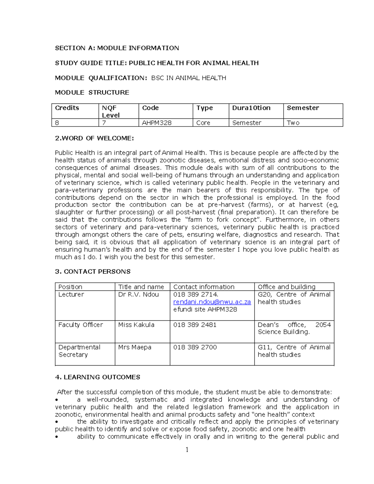 AHPM328+study+guide,+2020 - SECTION A: MODULE INFORMATION STUDY GUIDE ...