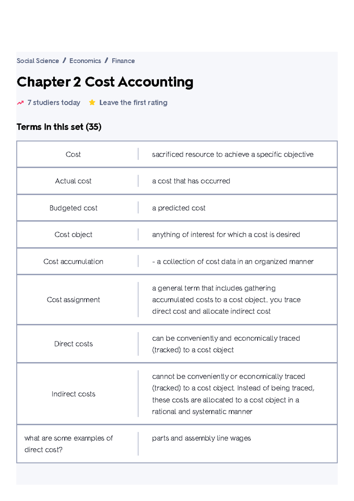 Chapter 2 Cost Accounting Flashcards - Chapter 2 Cost Accounting 7 ...