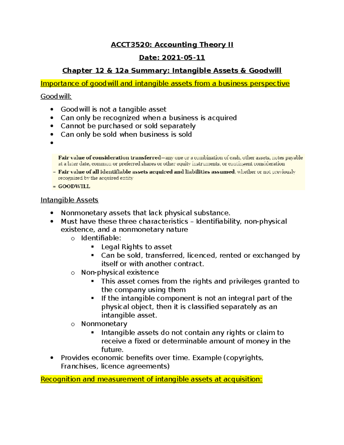Chapter 12 Summary Notes Acct3520 Accounting Theory Ii Date 2021