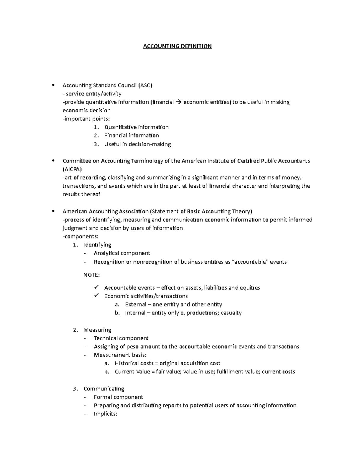 001 - Accounting Definition - Accounting Definition Accounting Standard 