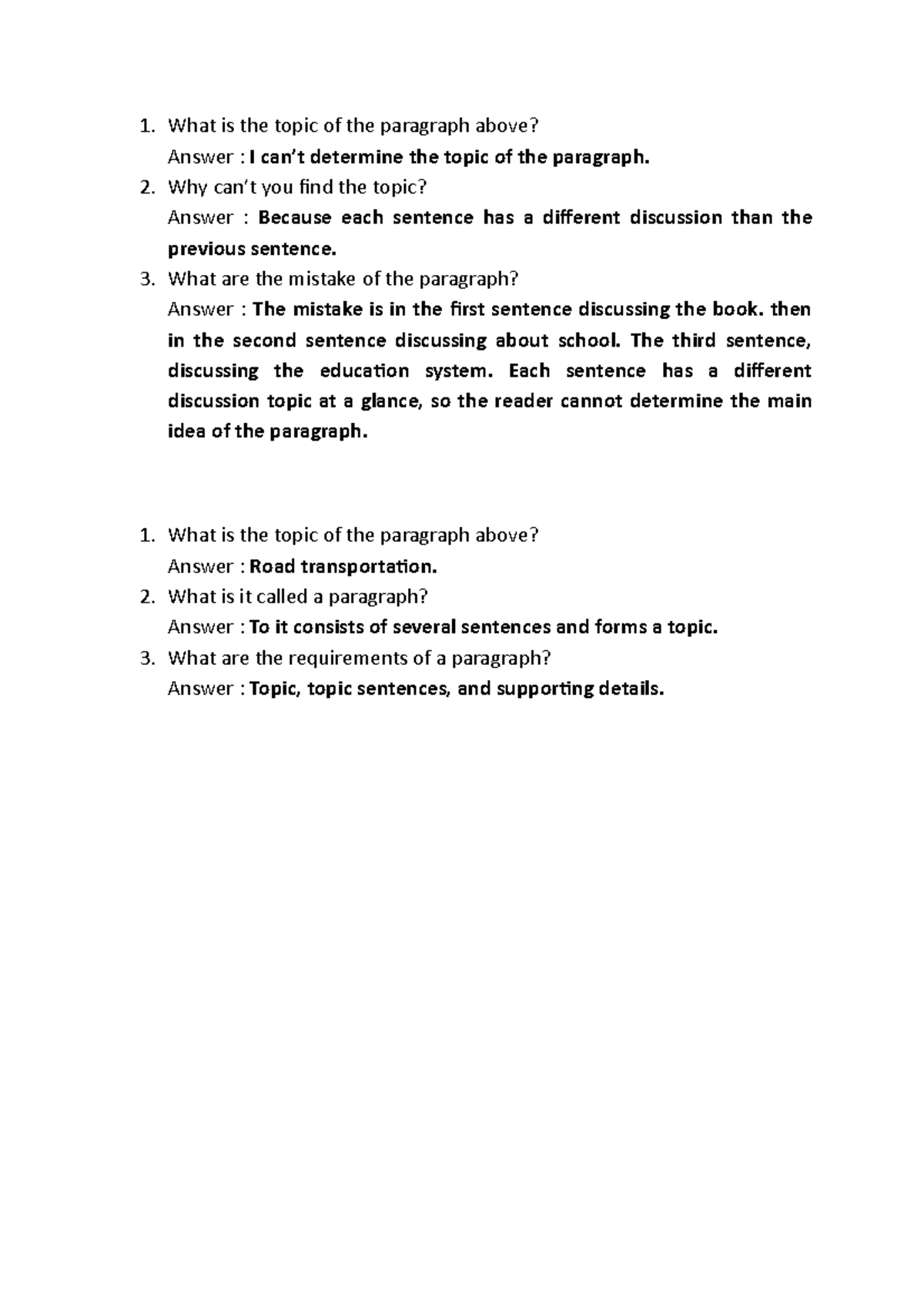 Task 1 - Task - What is the topic of the paragraph above? Answer : I ...