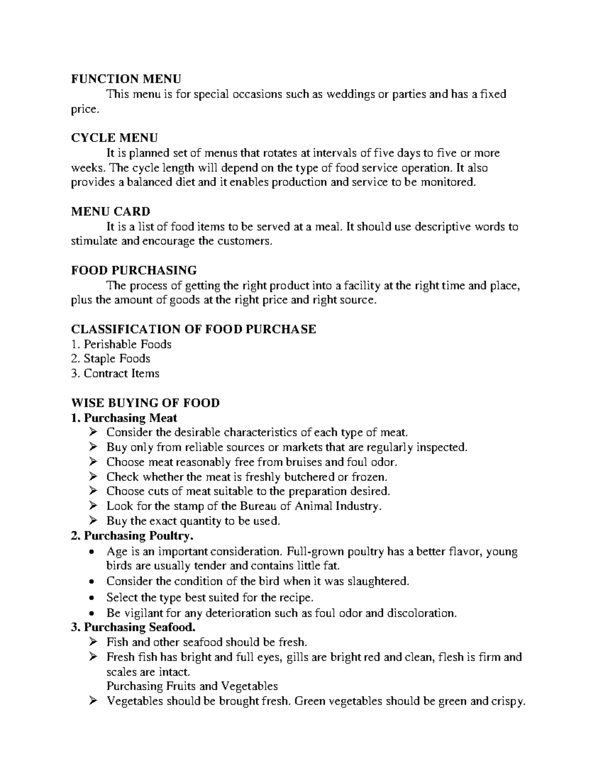Function MENU - FUNCTION MENU This menu is for special occasions such ...