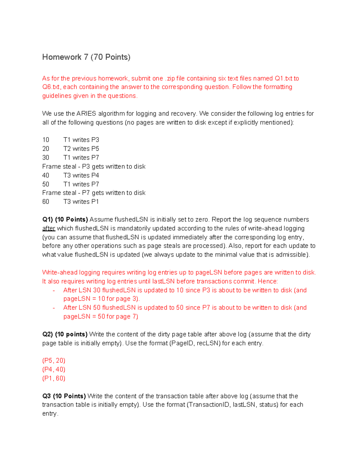 Homework 7 With Solution - Homework 7 (70 Points) As For The Previous ...