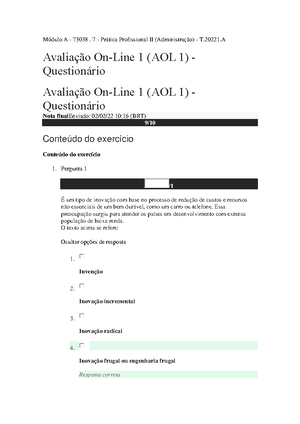 Avaliação On-Line 3 (AOL 3) - Questionário-convertido - Módulo A ...