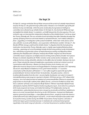 Constitutional Law MEE - Question 1 Sedition Statute Charge The first ...