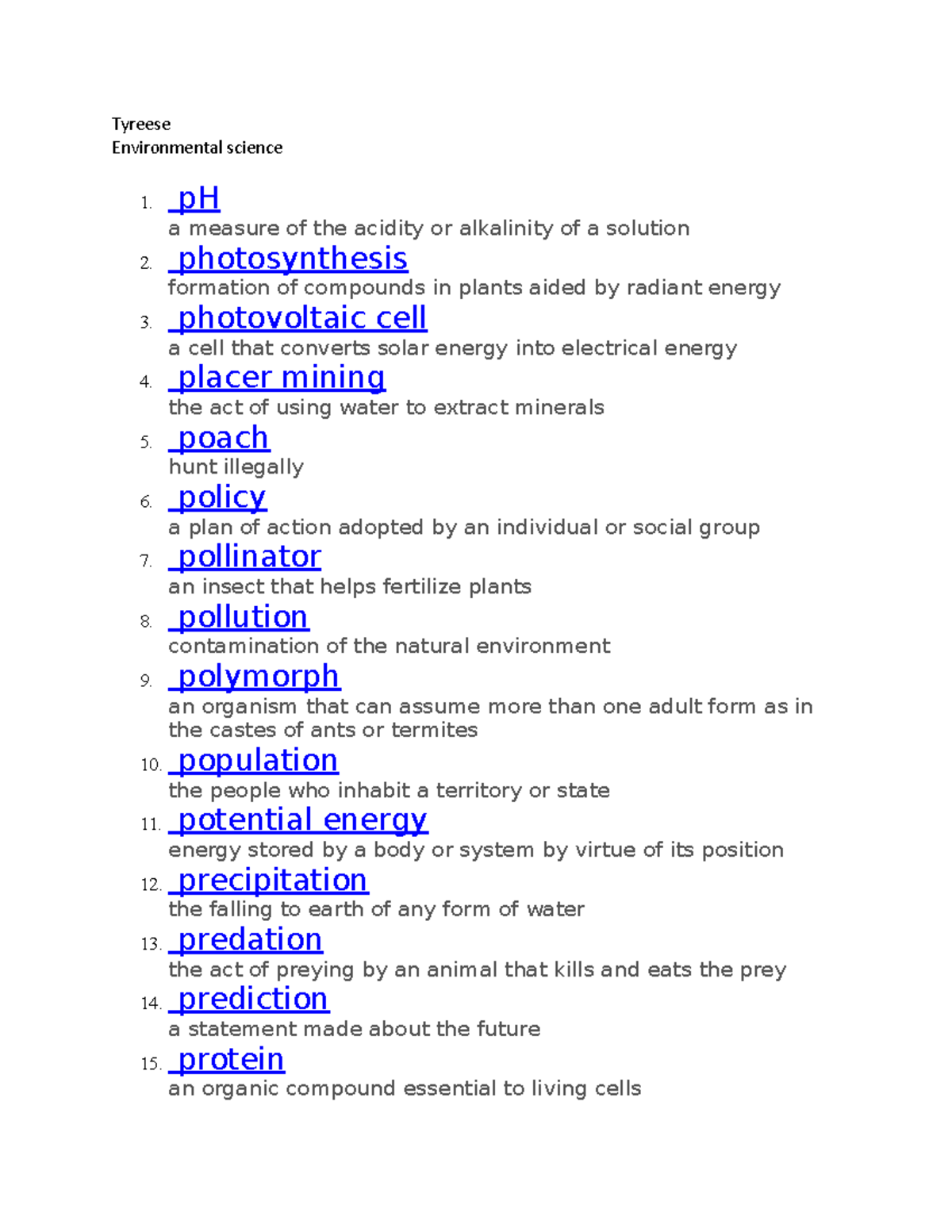Science 15 - class notes used for quizzes and test - Tyreese ...