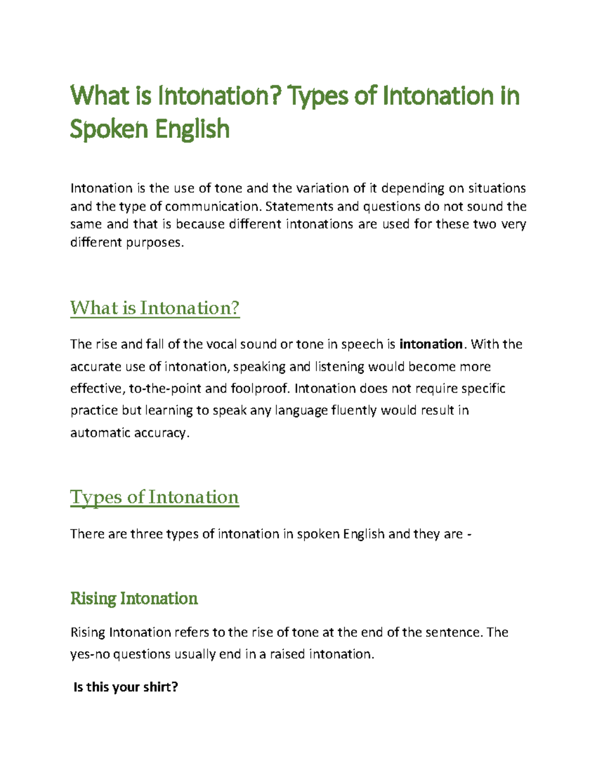 Intonation - Mr Ram - What Is Intonation? Types Of Intonation In Spoken ...