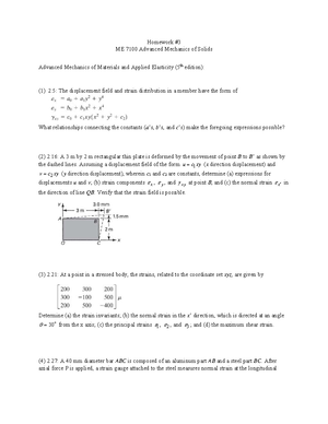 HW1 - Homework 1 covering a review of mechanics of materials ...