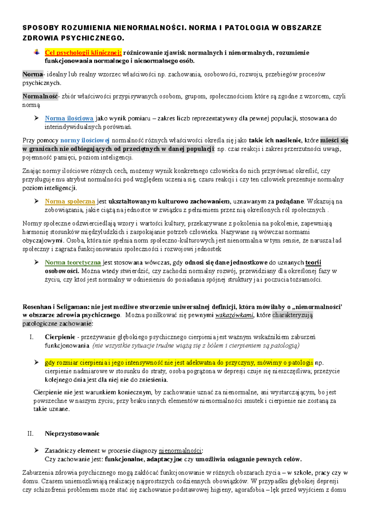 Psychologia-kliniczna-wprowadzenie - SPOSOBY ROZUMIENIA NIENORMALNOŚCI