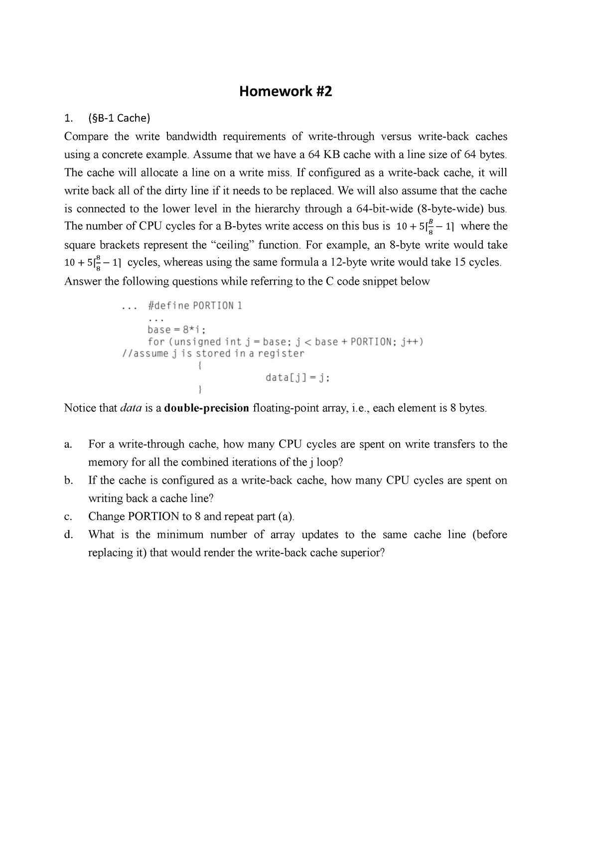 111-1-CA-HW2 (App B Ch2)-Problem Description - Homework (§B-1 Cache ...