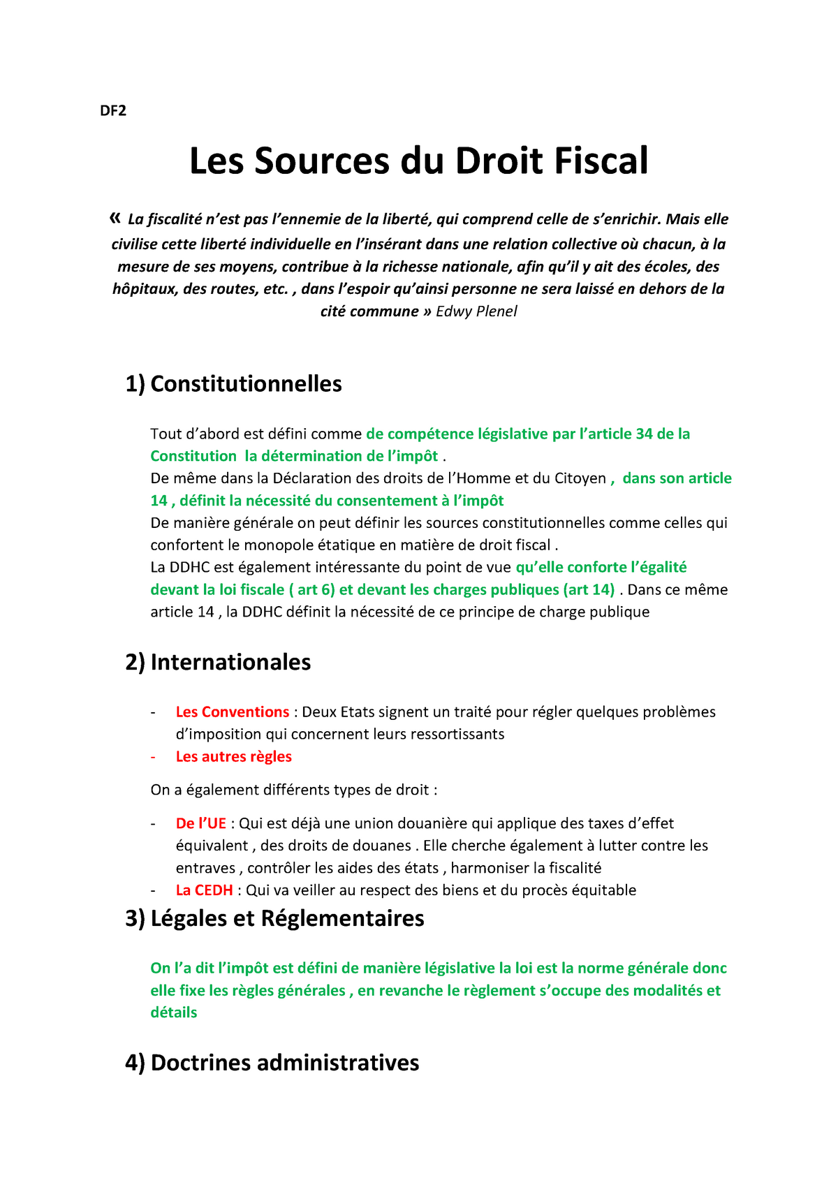 Les Sources Du Droit Fiscal - Warning: TT: Undefined Function: 32 ...