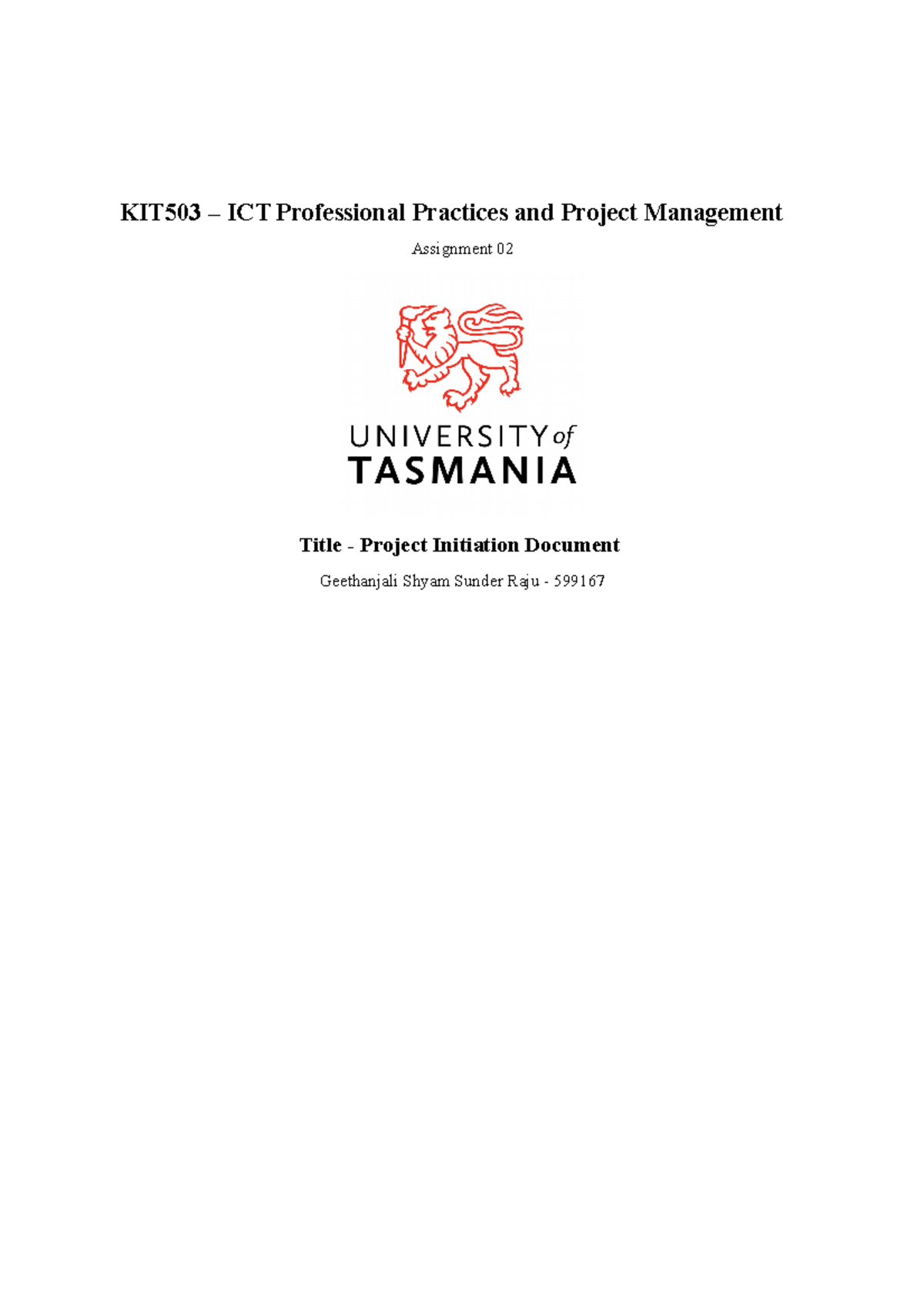 PID assignment - DFS - KIT503 – ICT Professional Practices and Project ...