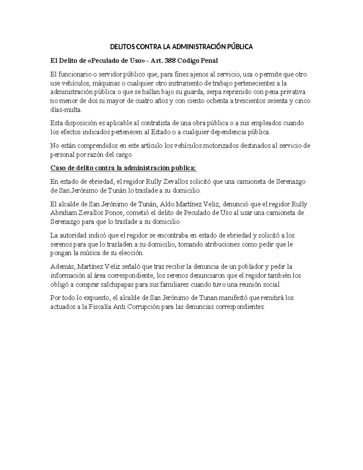 Delito Contra LA Administración Pública 1 - DELITOS CONTRA LA ...