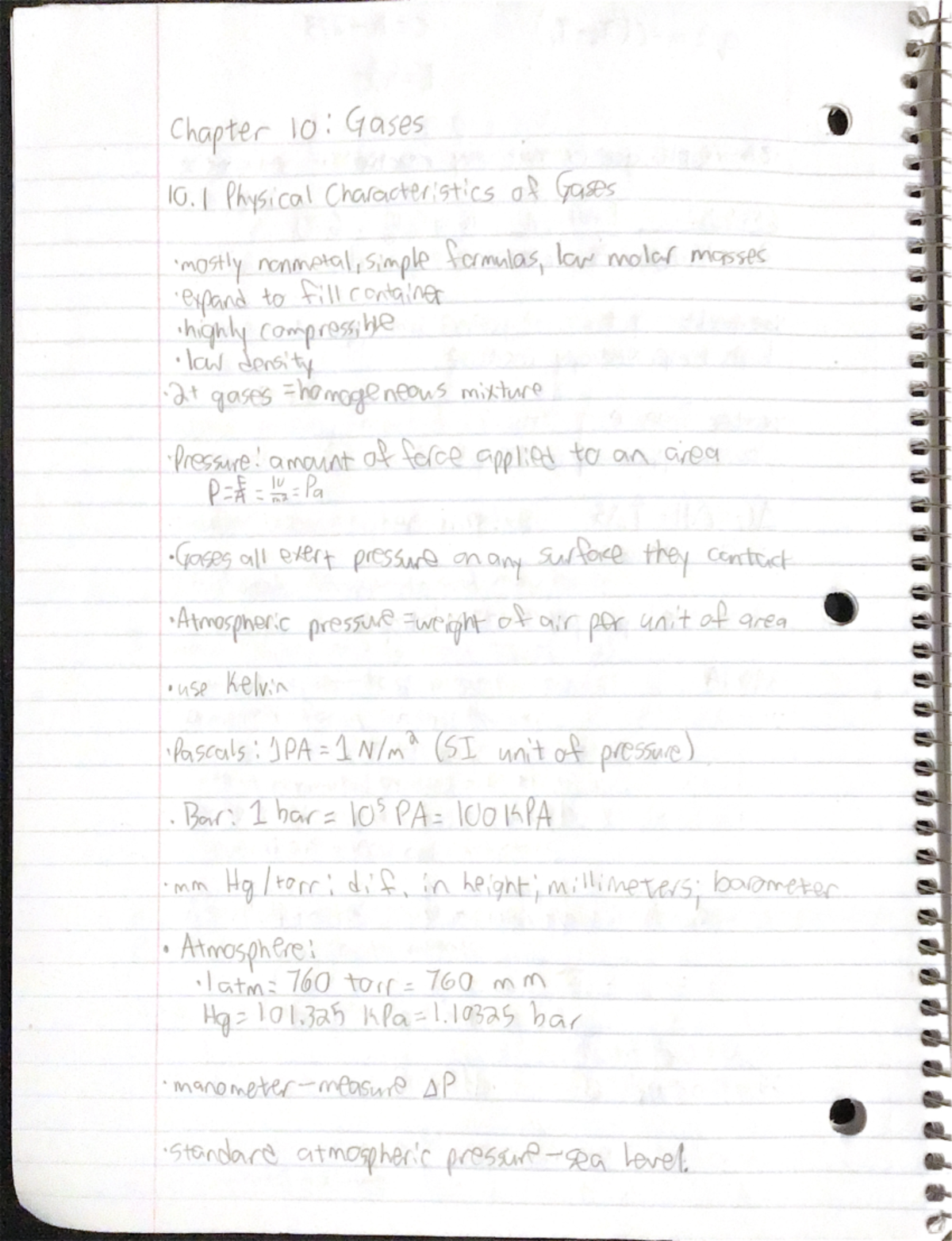 CHEM 110 Chapter 10 Notes - CHEM 110 - Studocu