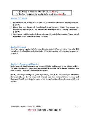 Vertopal - homework 5 python code - Homework- Design a genetic ...