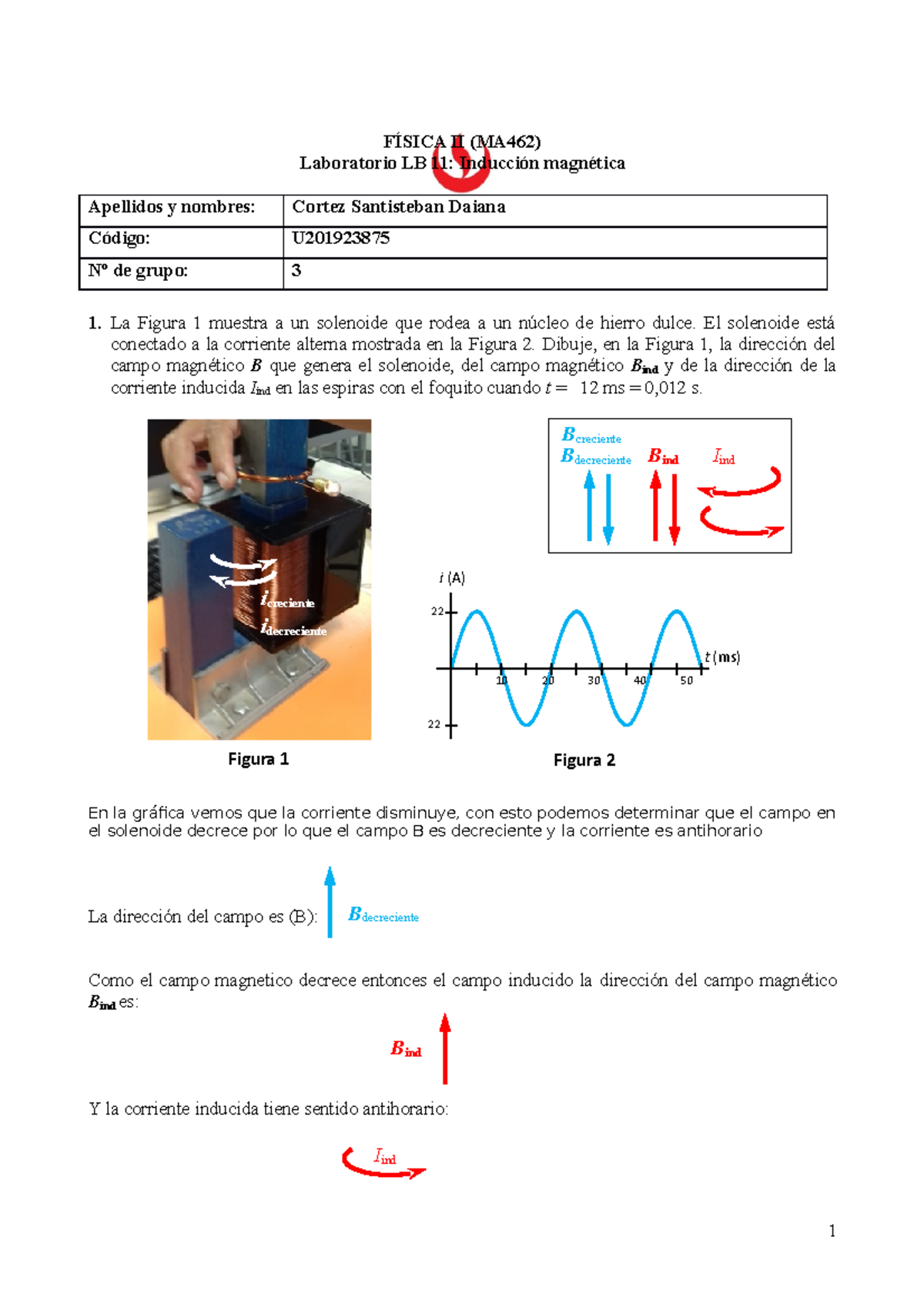 IN47 MA462 L11 Cortez Laboratorio de fisica - FÍSICA II (MA462 ...