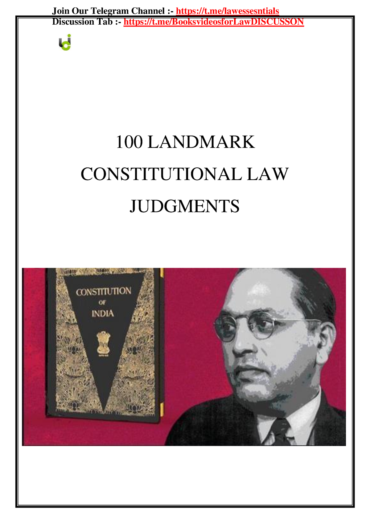 100 Constitutional Law Judgements - Studocu