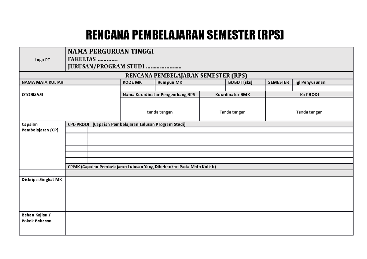 6 - Rancangan Pembelajaran Semester - RENCANA PEMBELAJARAN SEMESTER ...