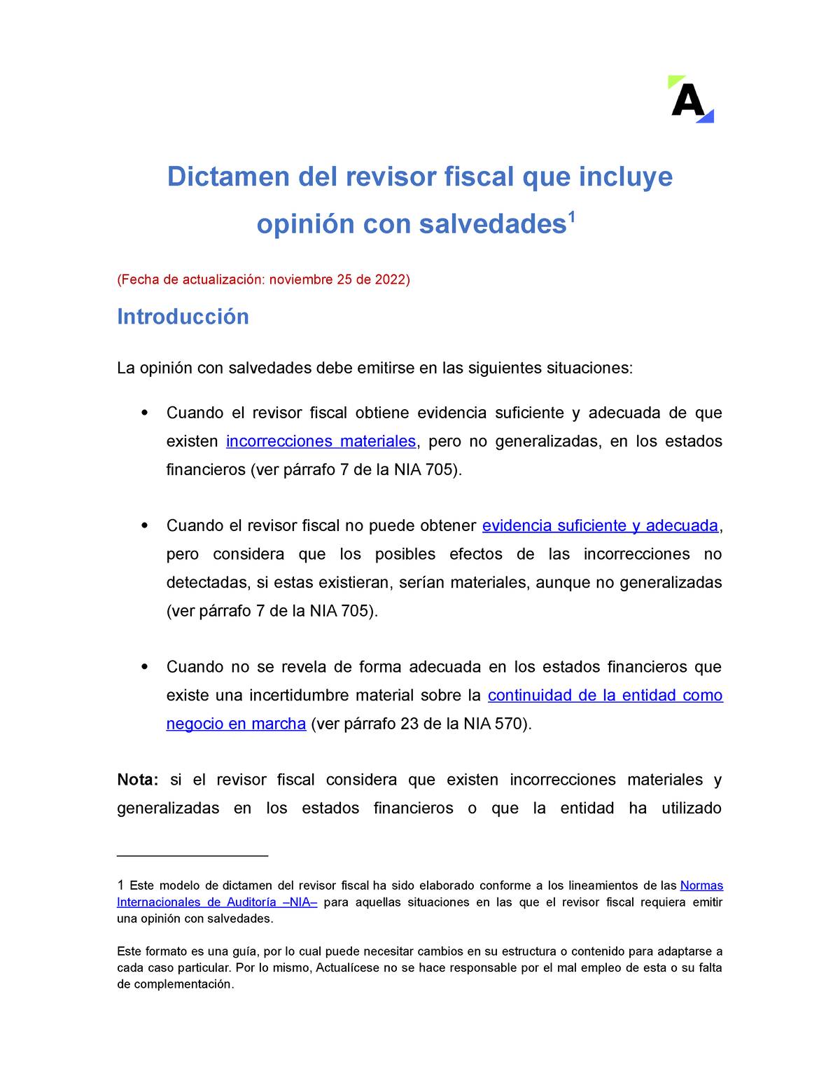 4 Dictamen Del Revisor Fiscal Cuando El Revisor Fiscal No Puede