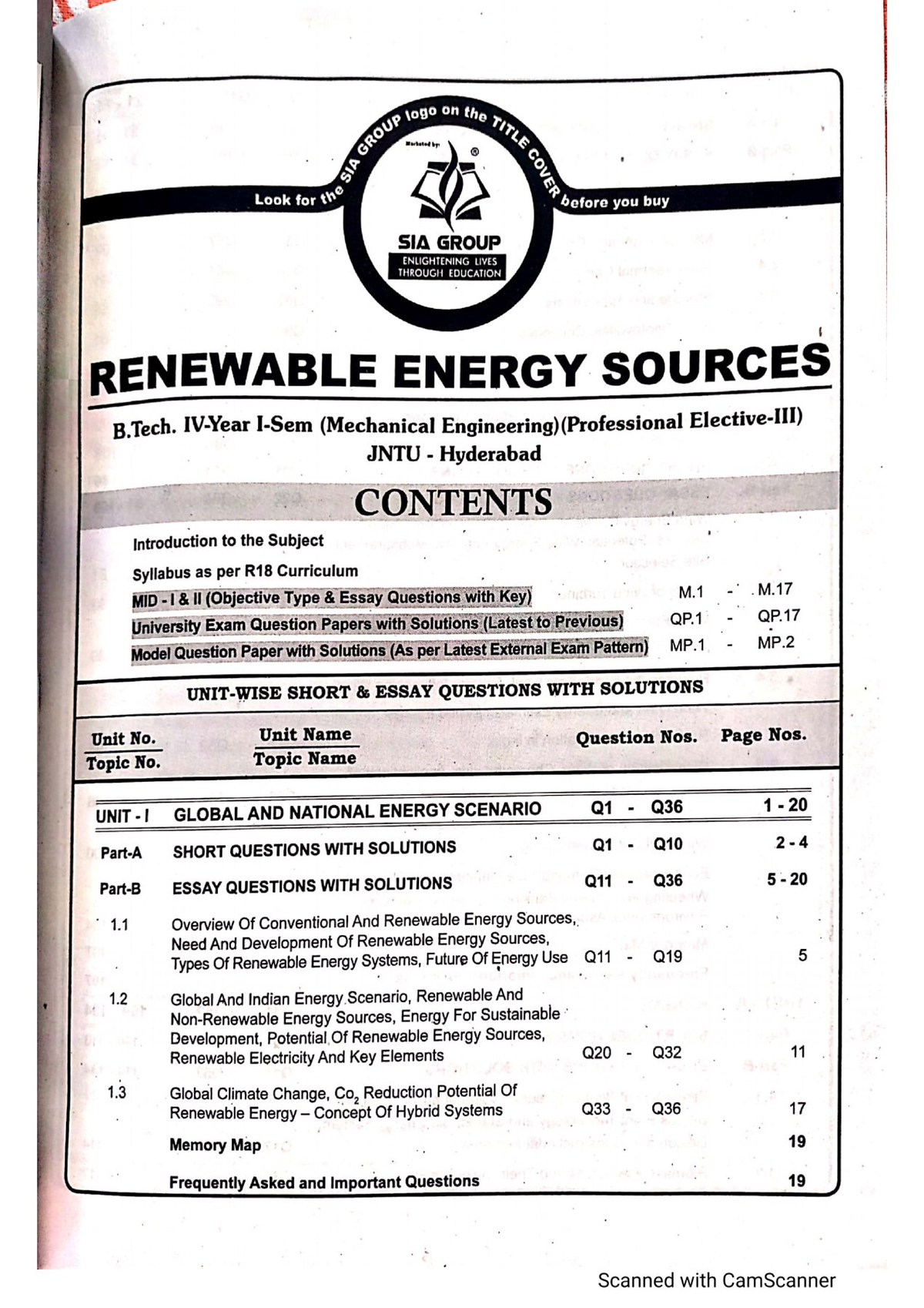 Renewable Energy Sources (41 Professional Elective) Ece Studocu