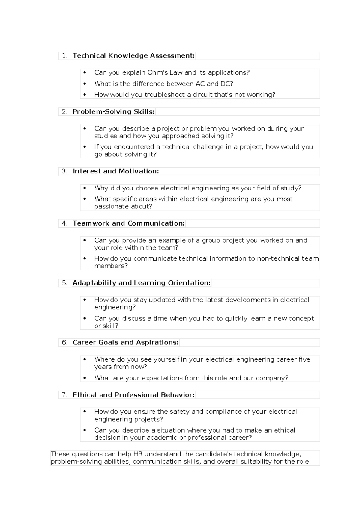 Technical Knowledge Assessment - 1. Technical Knowledge Assessment: Can ...