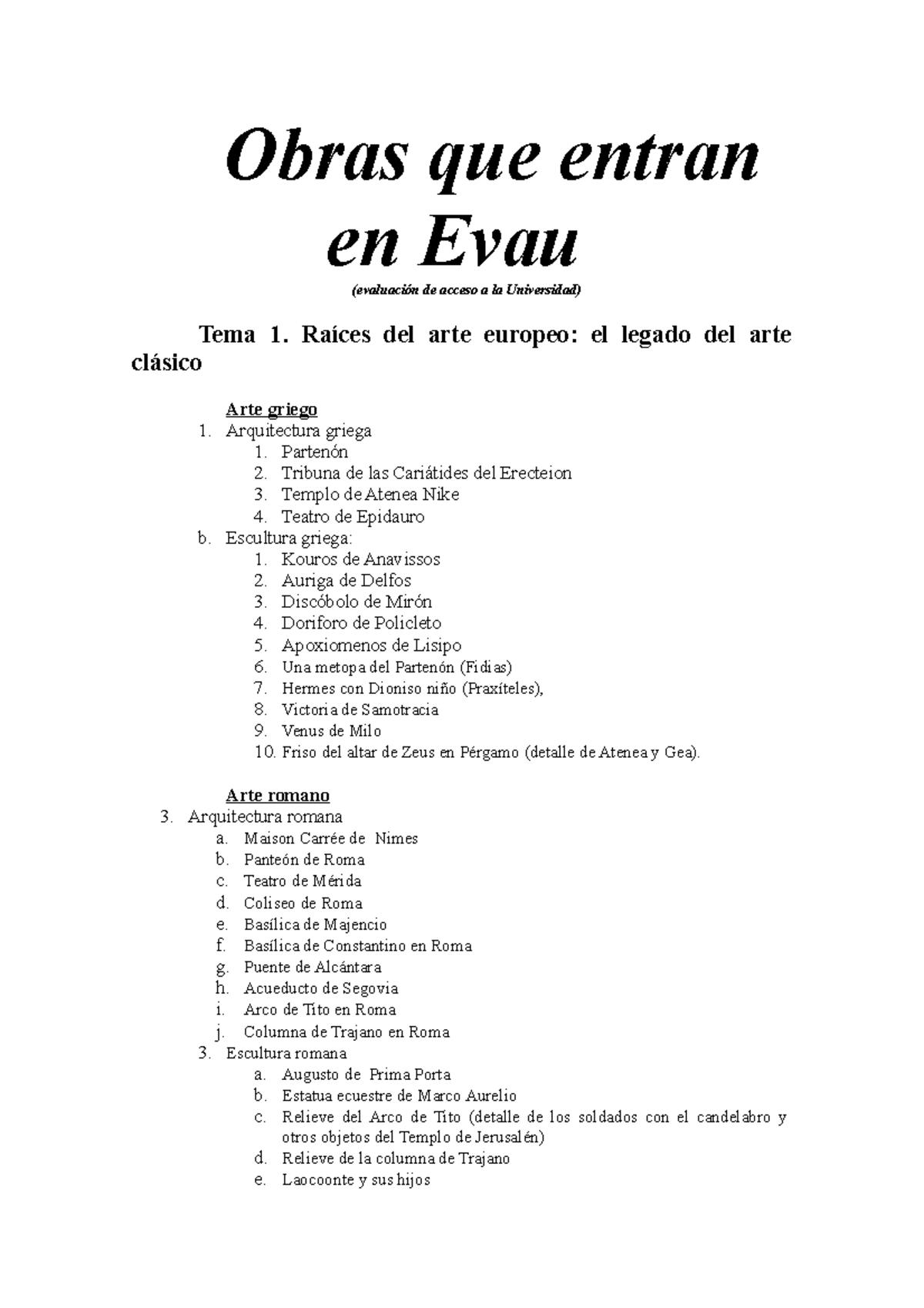 Listado Obras Evau Historia Del Arte Image To U