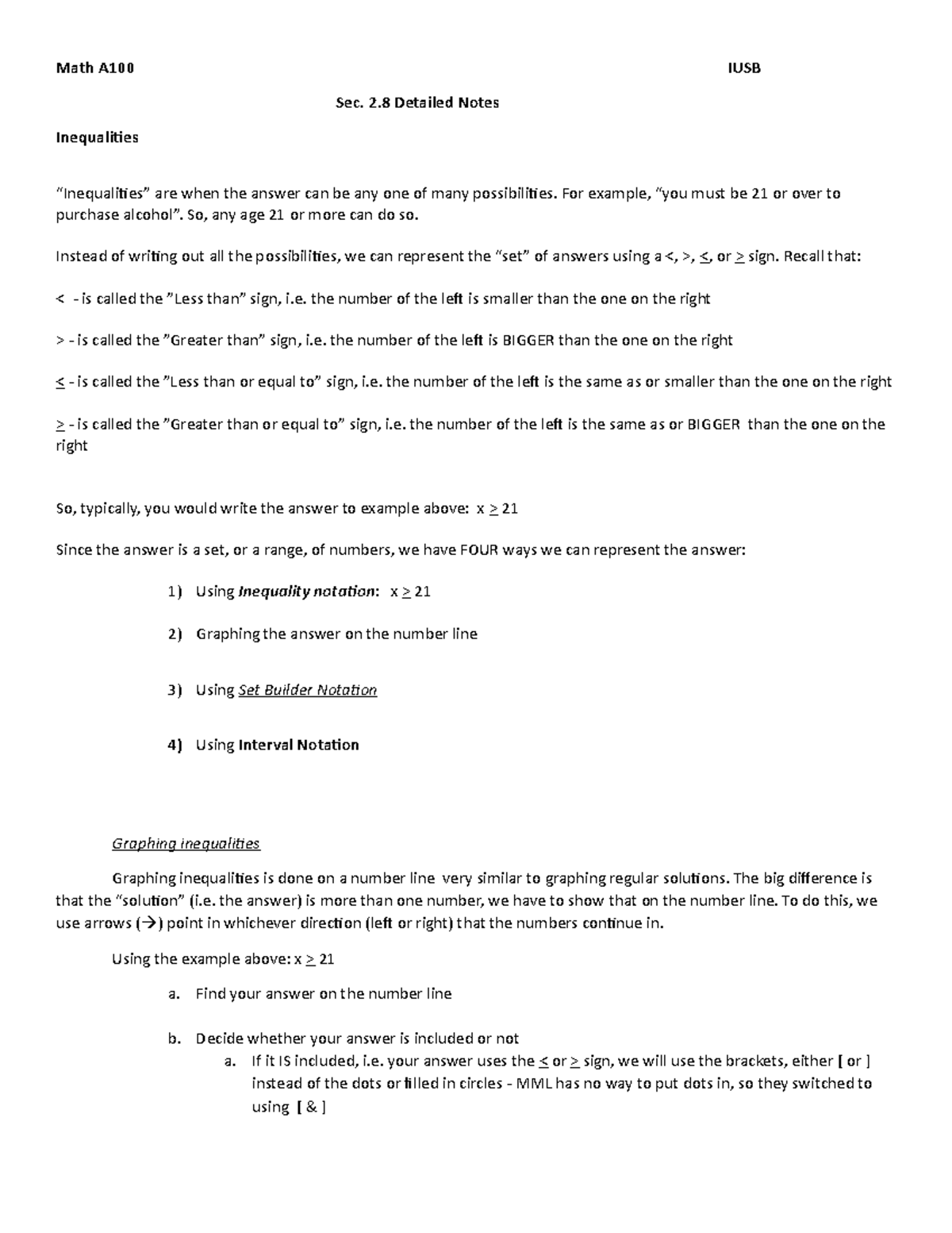Sec. 2.8 Detailed Notes - Week 4 - Math A100 IUSB Sec. 2 Detailed Notes ...