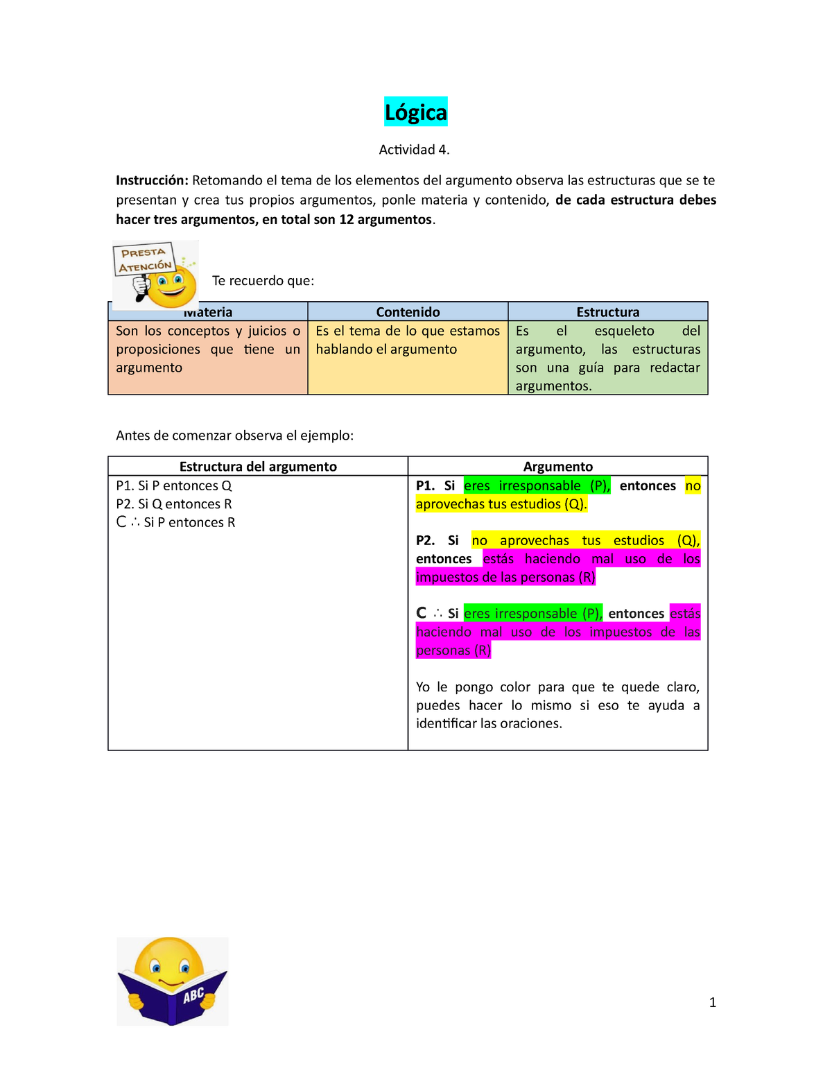 Activida 4 De Logica 2do Parcial Lógica Actividad 4 Instrucción Retomando El Tema De Los