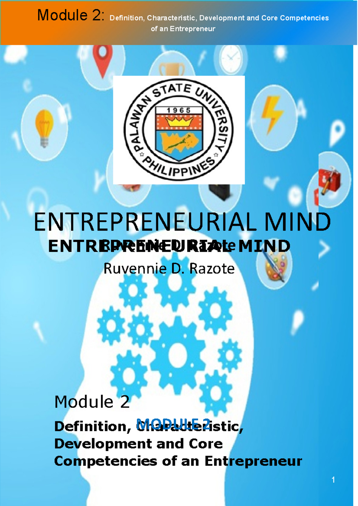 Entrepreneurial Mind Module 2 Second Semester Module 2 Definition