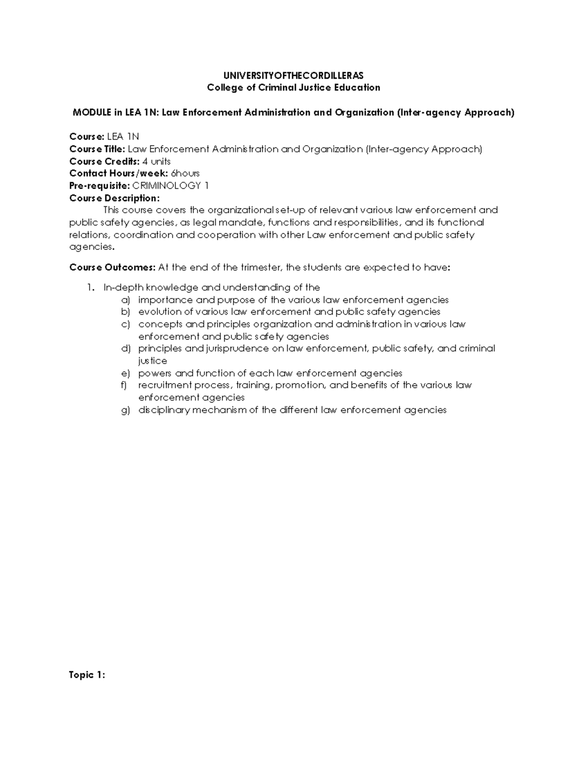 LEA1N- Module - Lea notes - UNIVERSITYOFTHECORDILLERAS College of ...