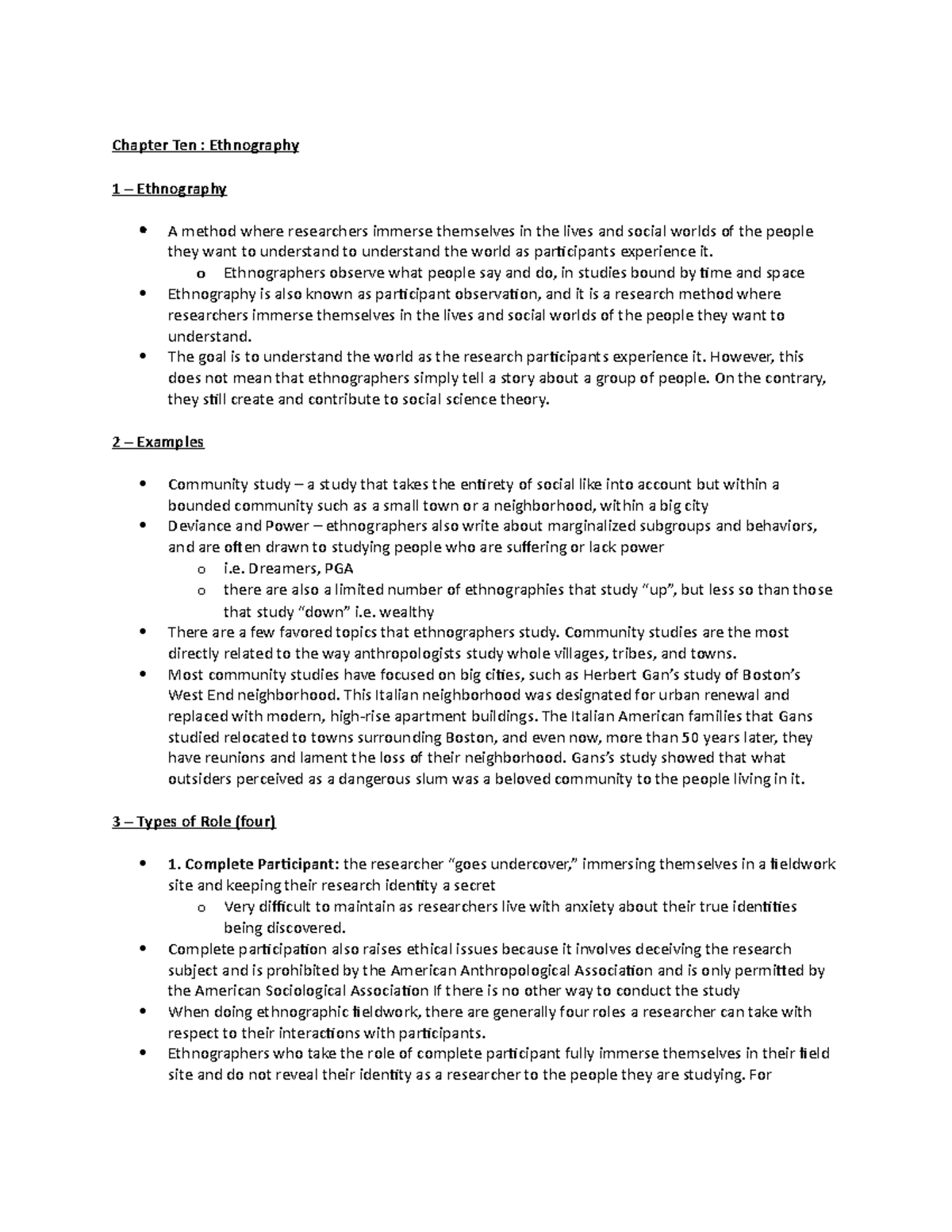 Chapter 10 - B. Barton - Chapter Ten : Ethnography 1 – Ethnography A ...