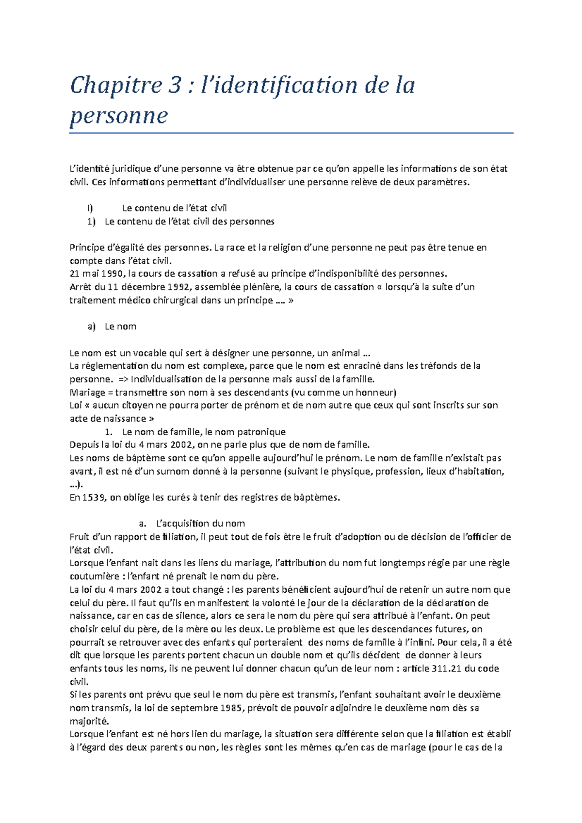 Chapitre 3 - Notes de cours 4 - Chapitre 3 : l’identification de la ...