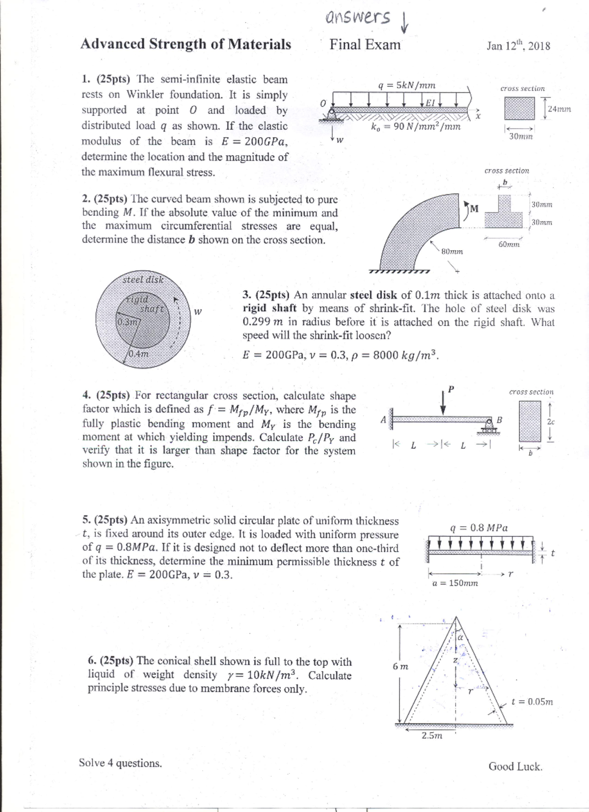advanced strenght of materials final exam Mukavemet 1 Studocu