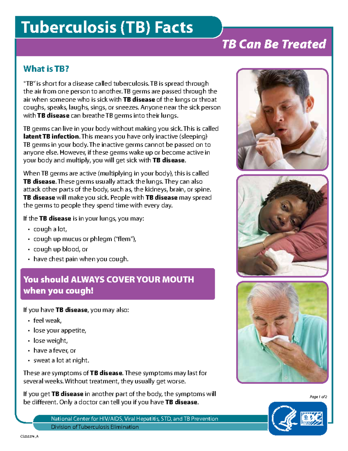 TB- TB Facts - lksvb - ####### CS232274_A Page 1 of 2 National Center ...