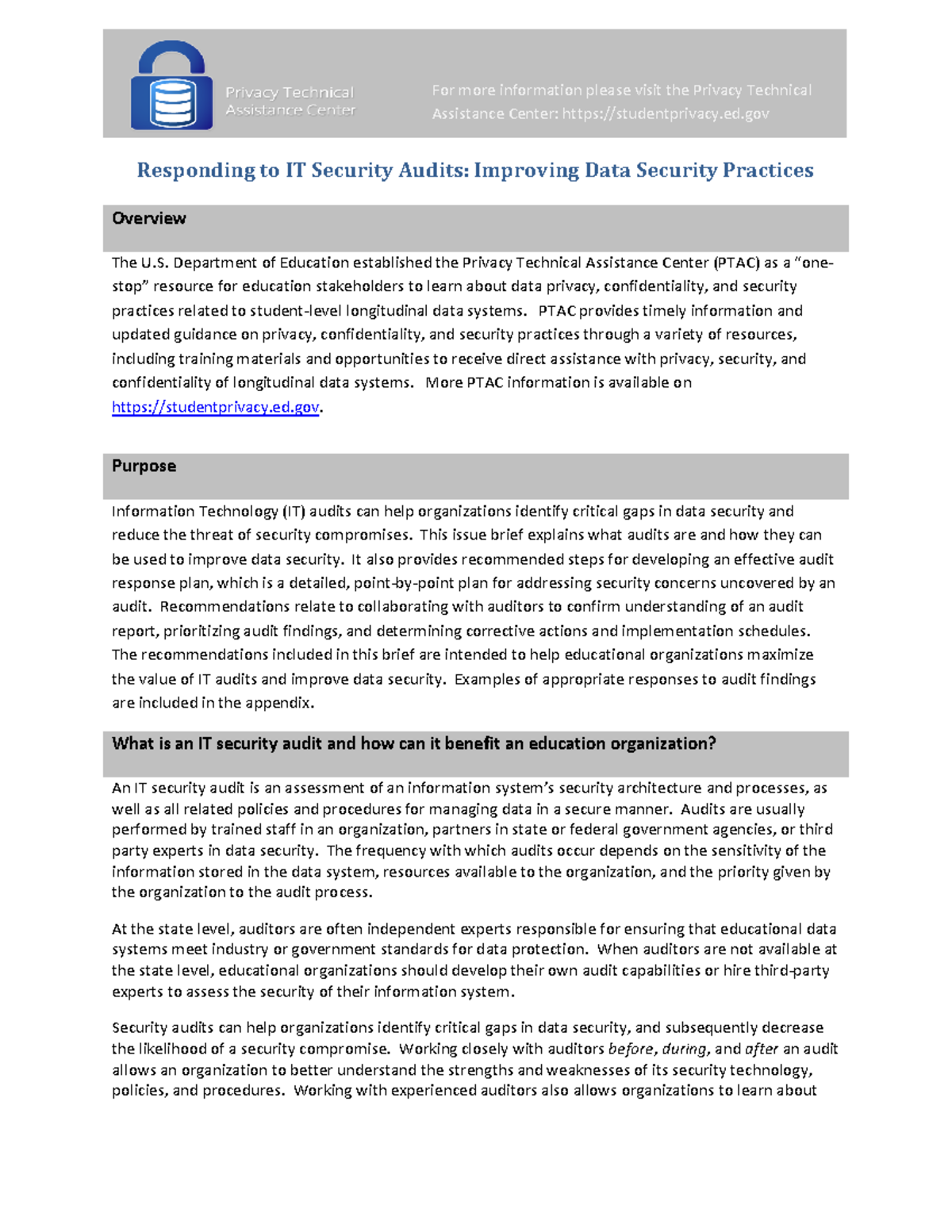 Issue-brief-responding-to-security-audits 0 - For more information ...