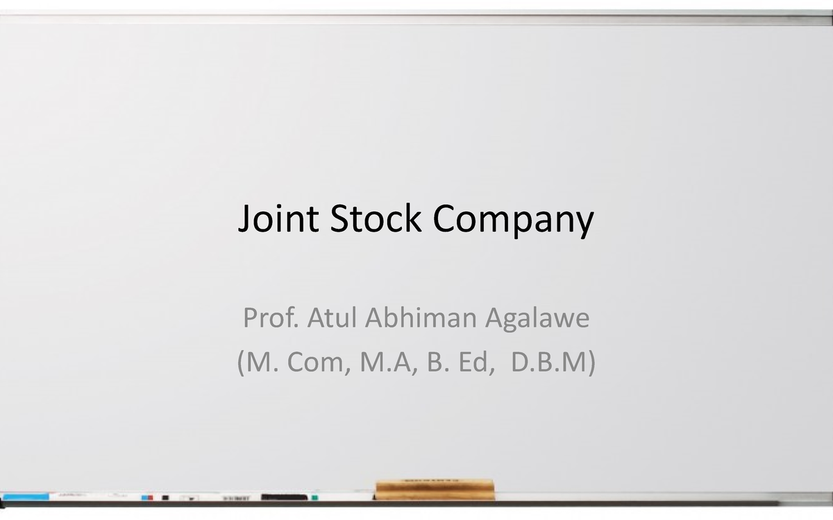 case study of joint stock company