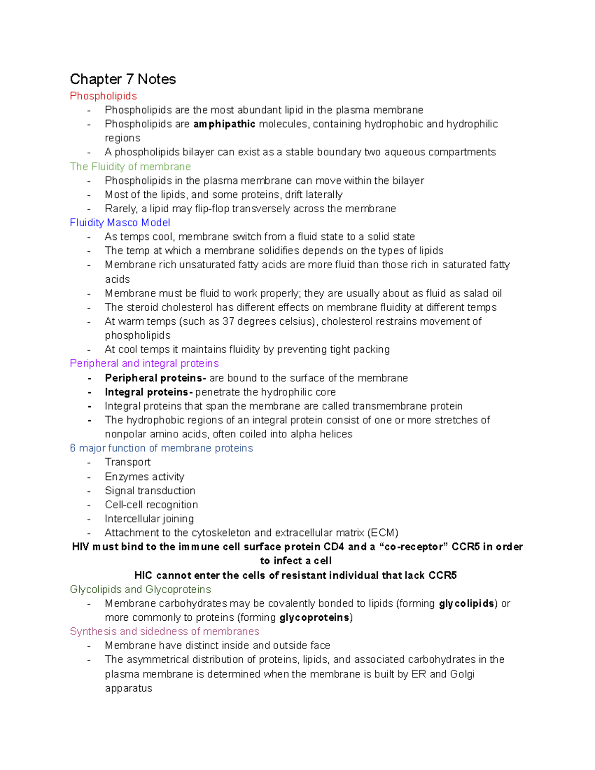 Chapter 7 notes Chapter 7 Notes Phospholipids Phospholipids are the