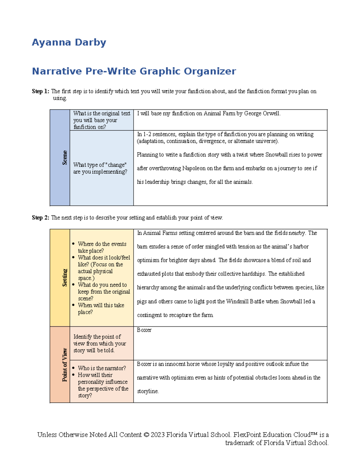 3.01 english - Answers for this assignment. - Ayanna Darby Narrative ...