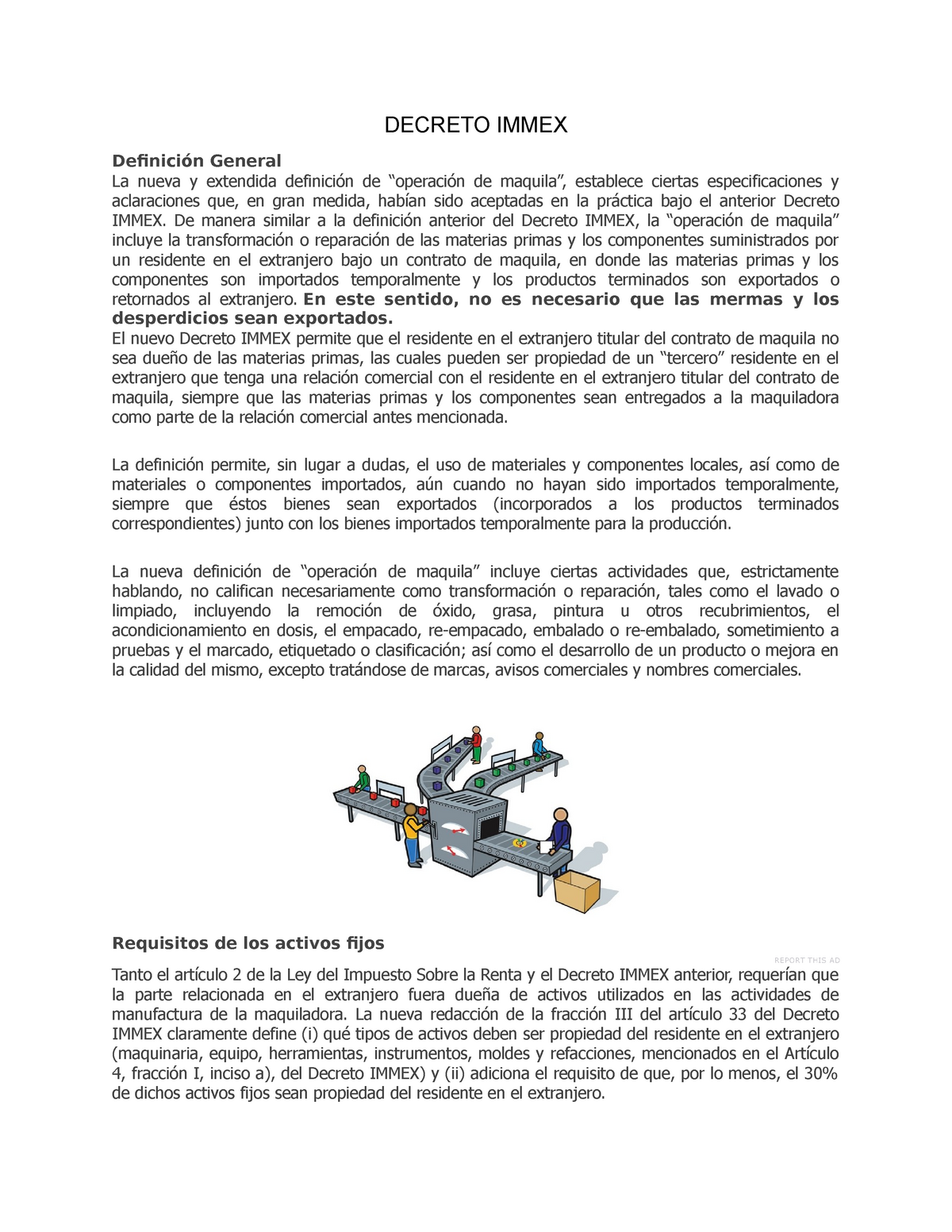 Decreto Immex - Apuntes 3 - DECRETO IMMEX Definición General La Nueva Y ...