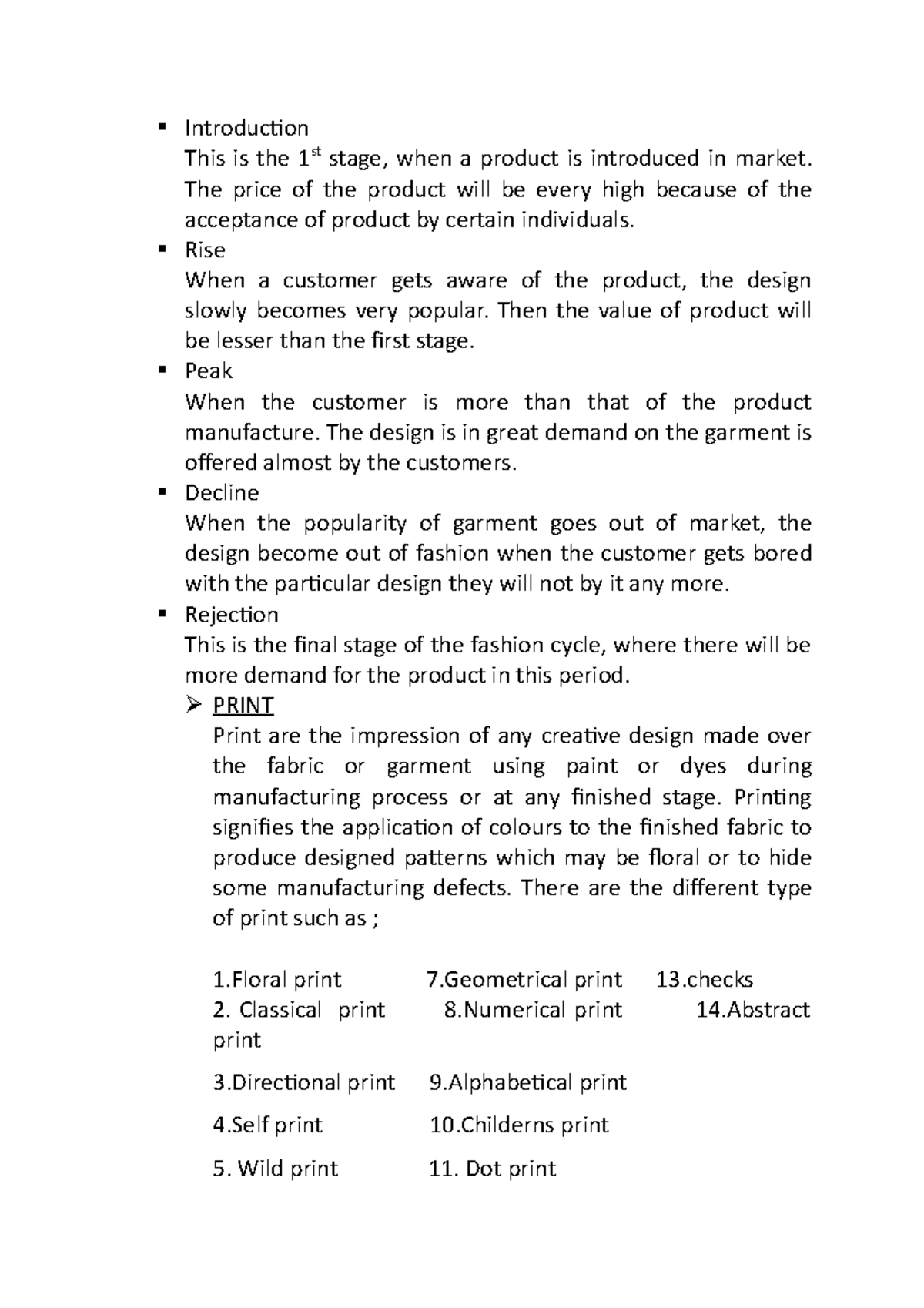 continuation of popularity curve of fashion and introduction of print ...