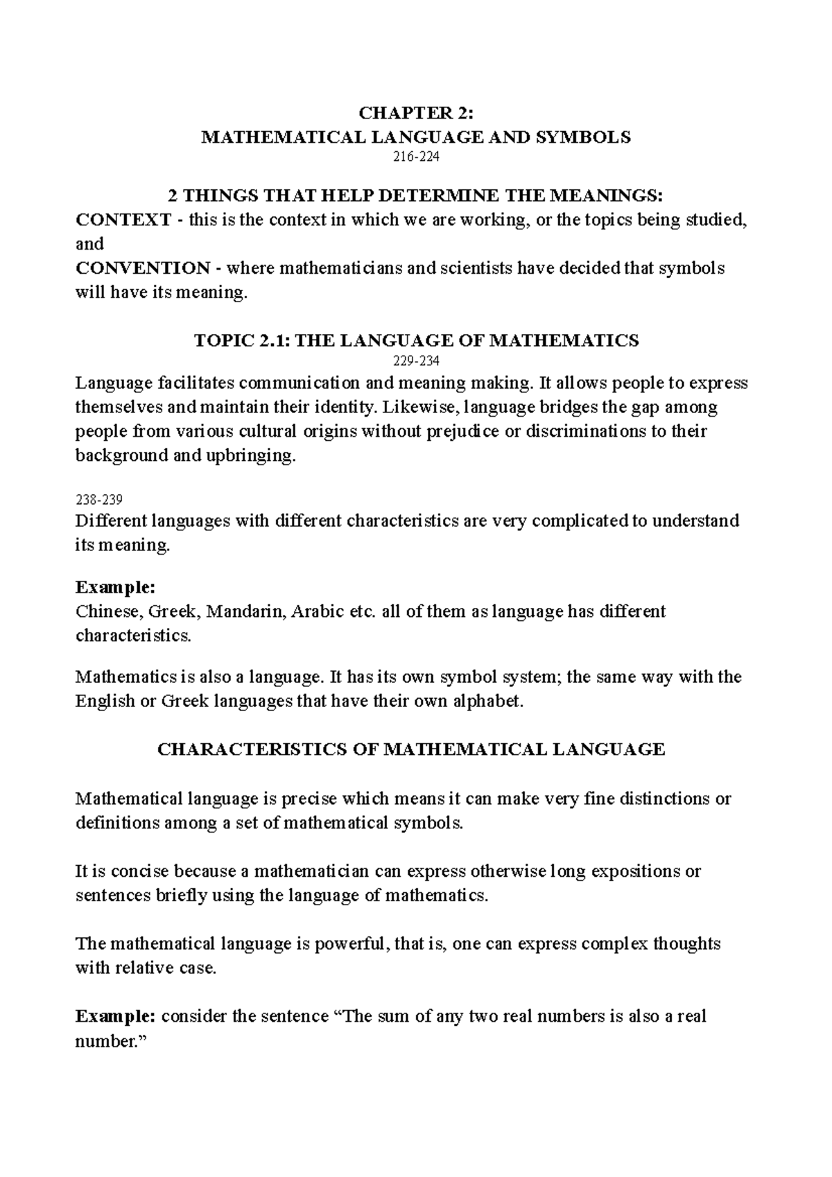 GEC4 M2 - math - CHAPTER 2: MATHEMATICAL LANGUAGE AND SYMBOLS 216- 2 ...