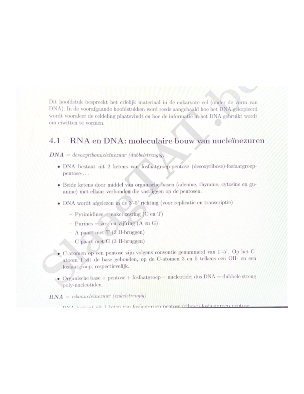 Erfelijke informatie DNA RNA Biologie Studocu