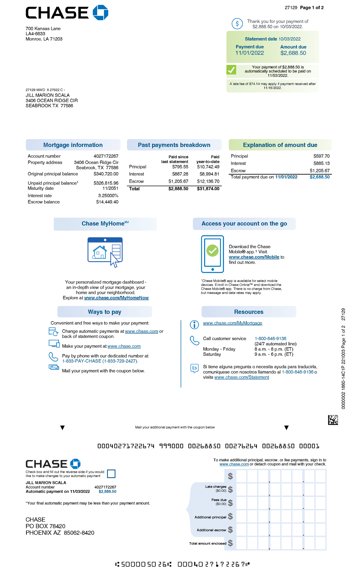 20221003statements2267 Mortgage Statement Mortgage information Past