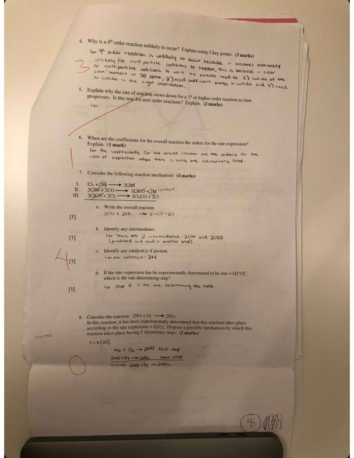 chemistry 12 hand in assignment #2 reaction rates