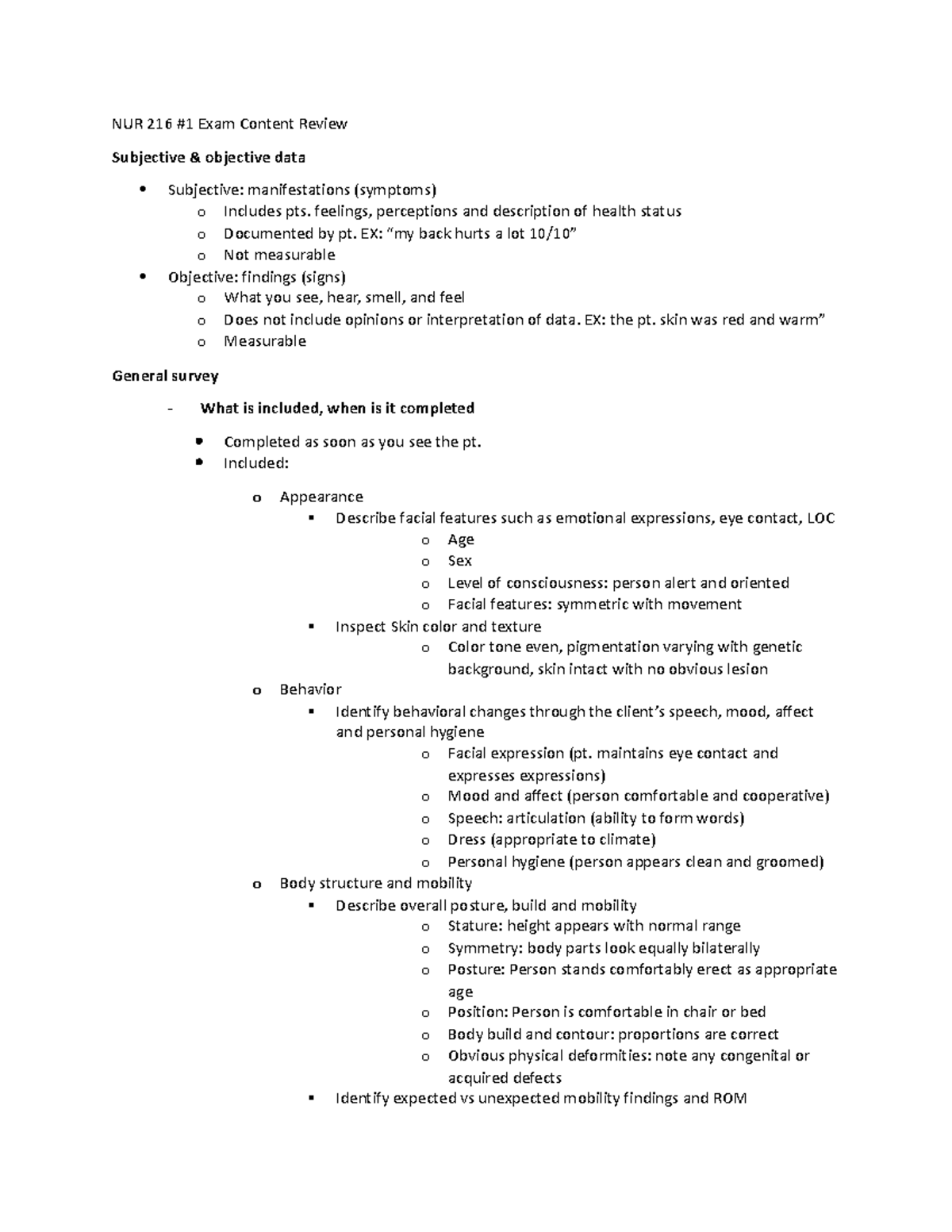 NUR 216 Exam Review - Module 1-3 - NUR 216 #1 Exam Content Review ...