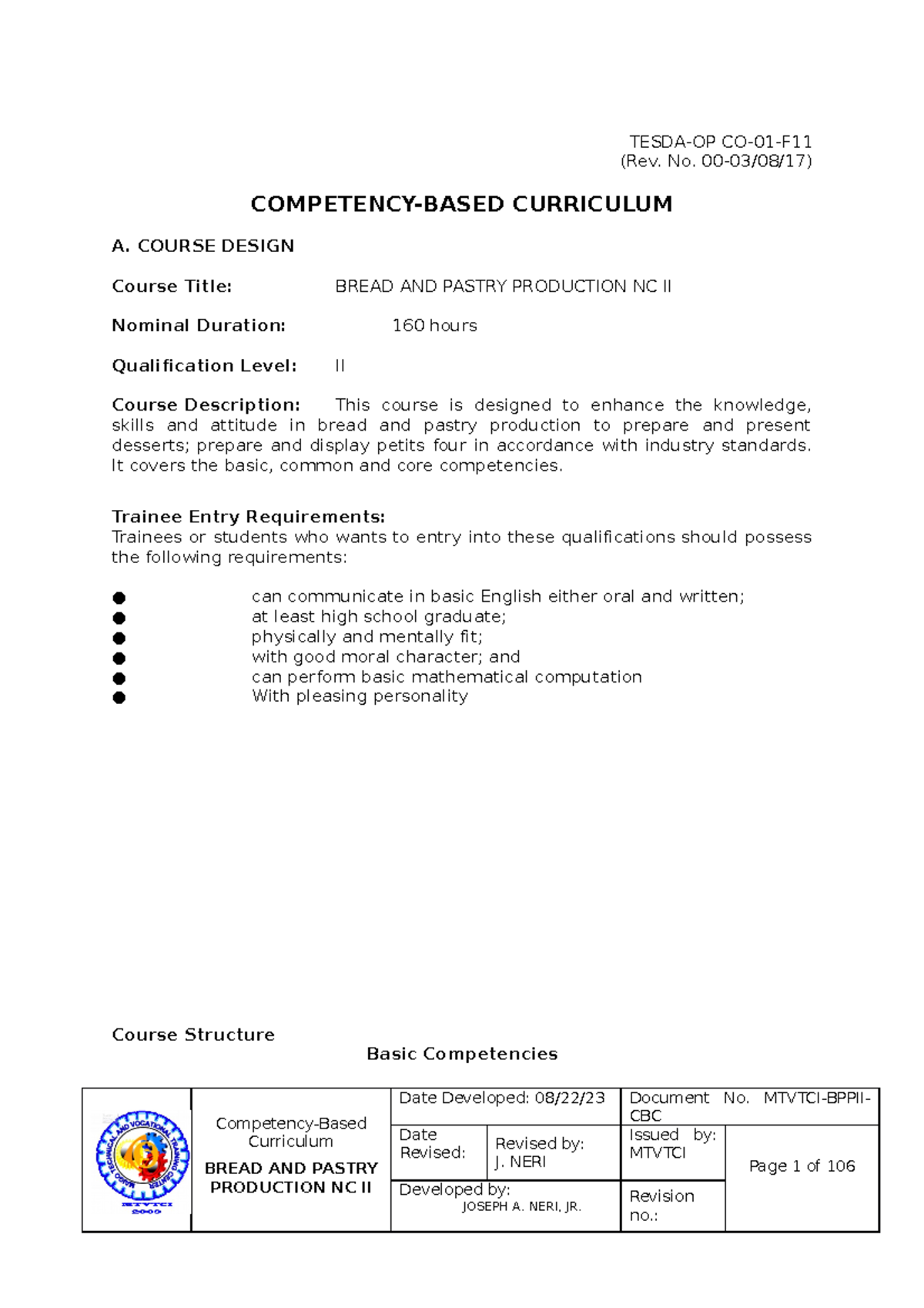 Mtvtci-CBC-BPP-NC-II - TESDA-OP CO-01-F (Rev. No. 00-03/08/17 ...
