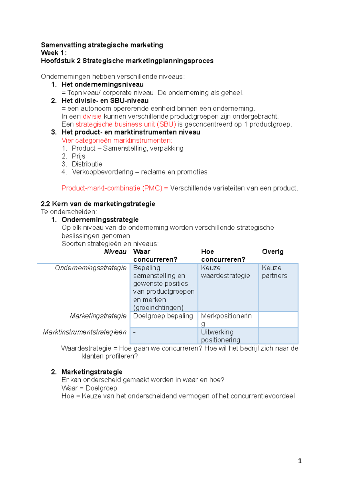 Samenvatting Strategische Marketingplanning Compleet - Samenvatting ...